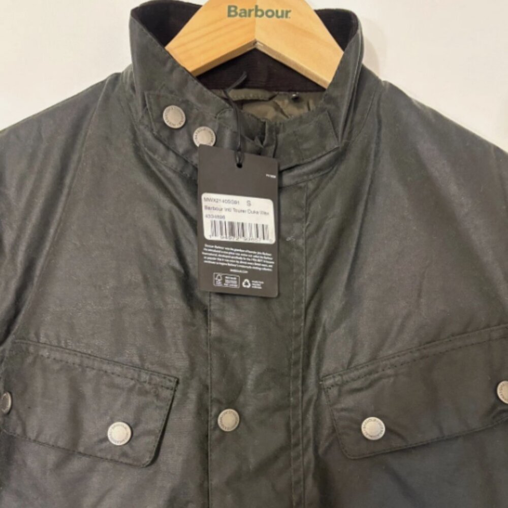 Sage ~ Barbour Tourer DUKE Waxed Motorcycle Jacket MSRP$485 British Heritage - Picture 16 of 16